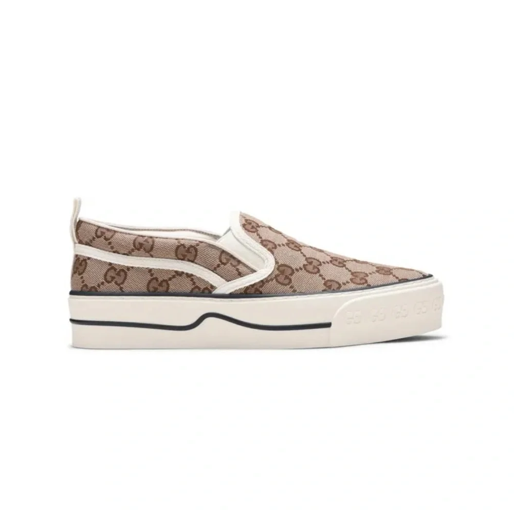 Gucci, GG Supreme, slip on canvas sneakers size 13 made in Italy